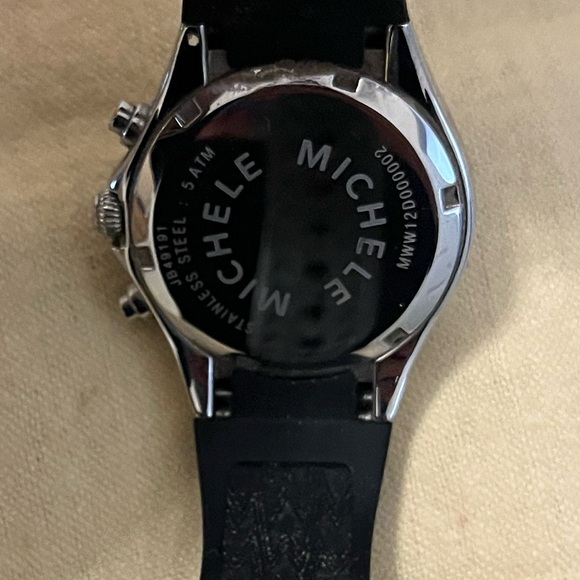 Michele Black and Silver Tahitian Jelly Chronograph Watch - Picture 2 of 6